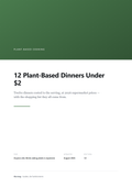 Cover: 12 Plant-Based Dinners Under $2