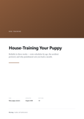 Cover: House-Training Your Puppy