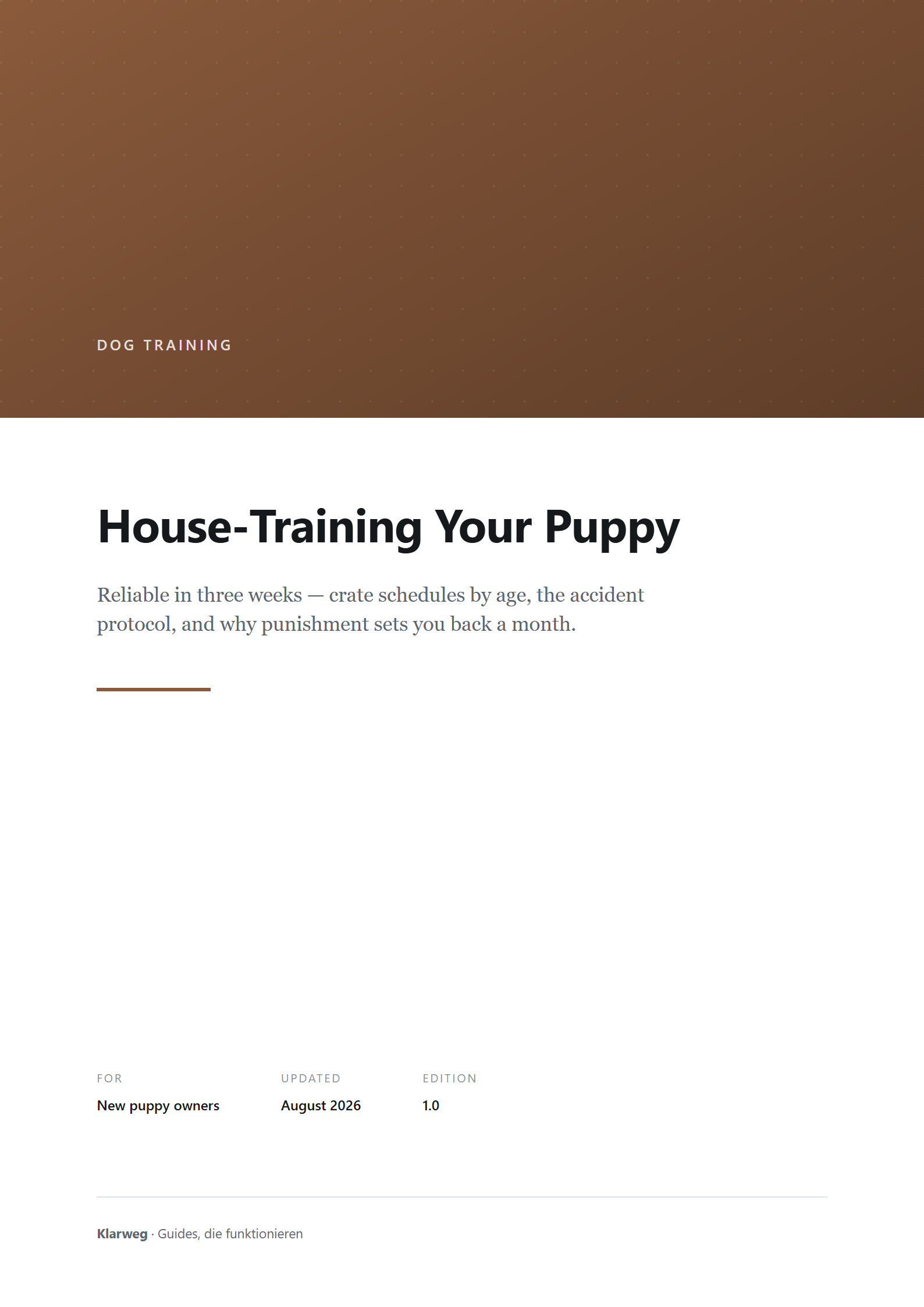 Cover: House-Training Your Puppy