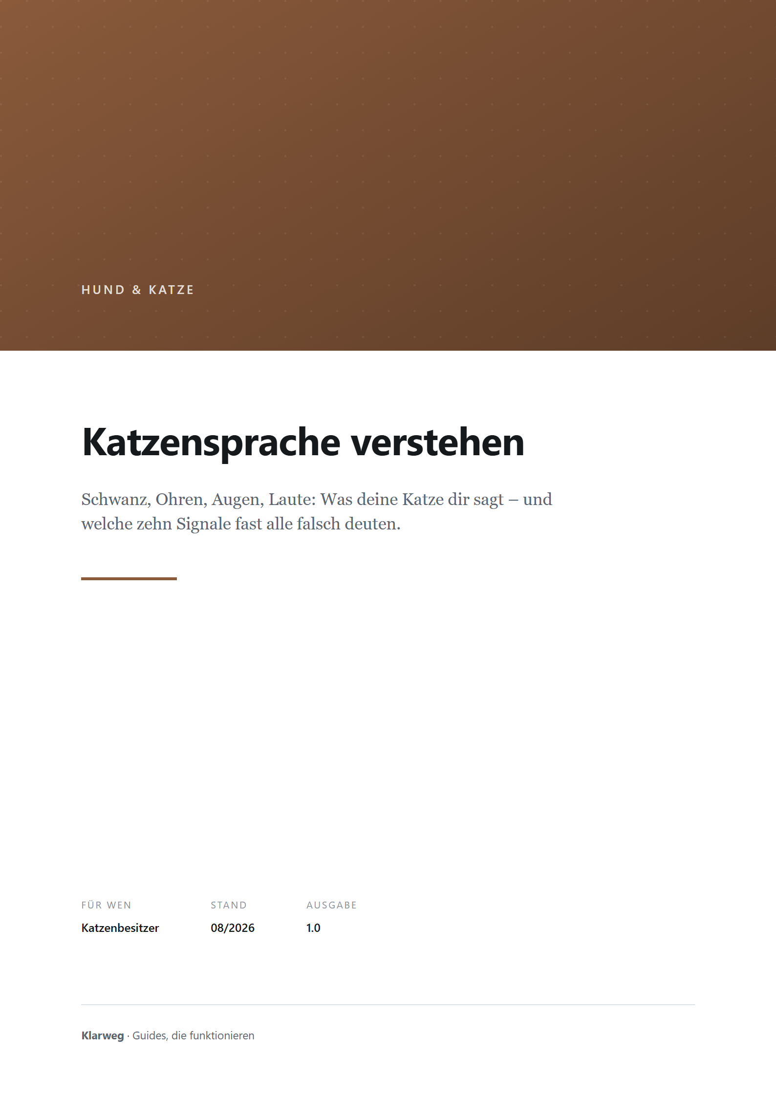 Cover: Katzensprache verstehen: Die Signale deiner Katze richtig deuten