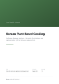 Cover: Korean Plant-Based Cooking