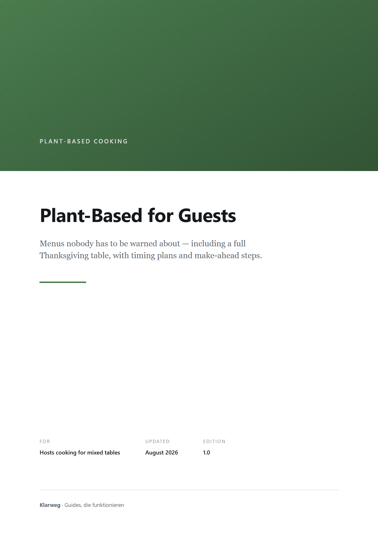Plant-Based for Guests