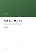 Plant-Based Meal Prep