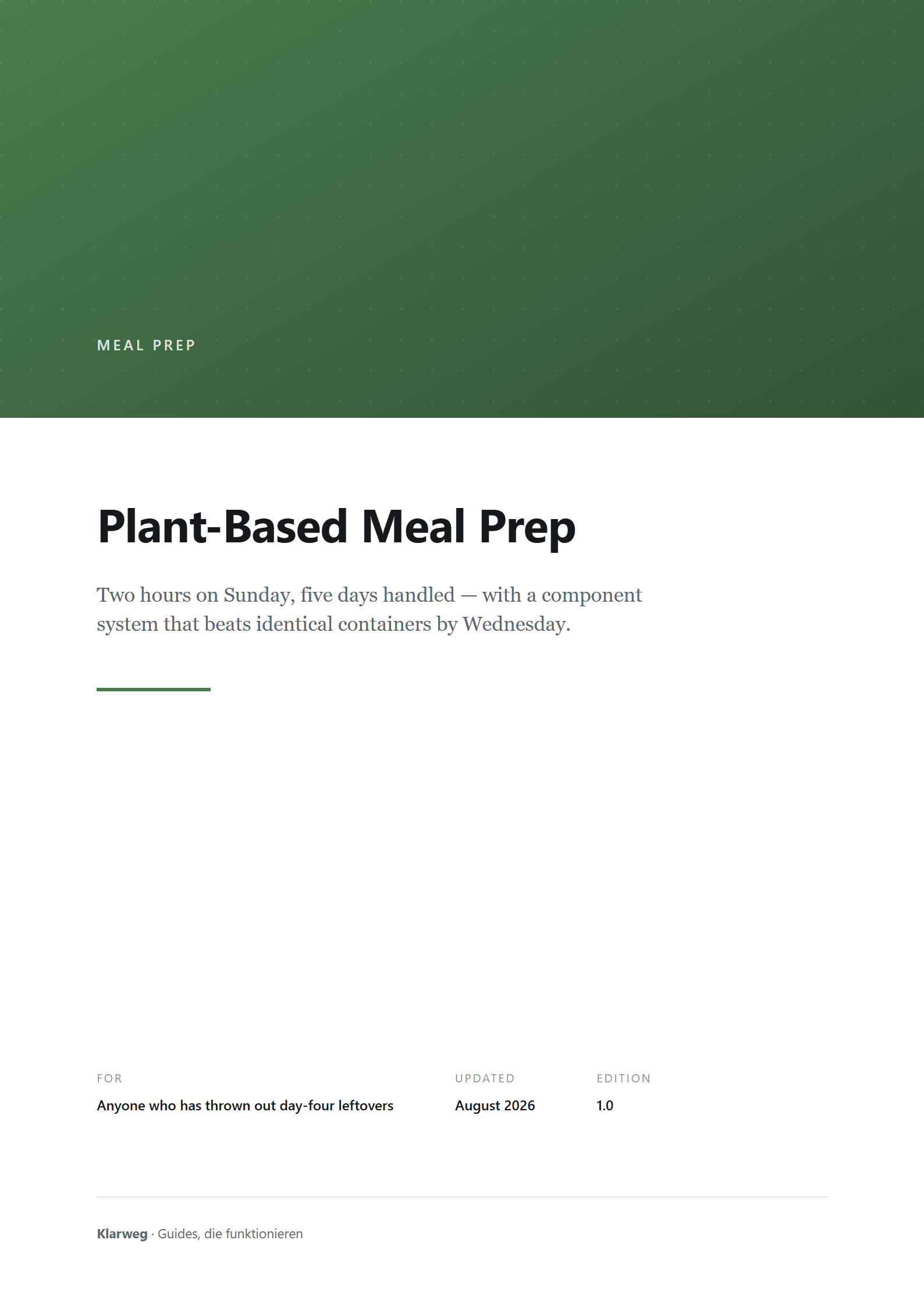 Plant-Based Meal Prep
