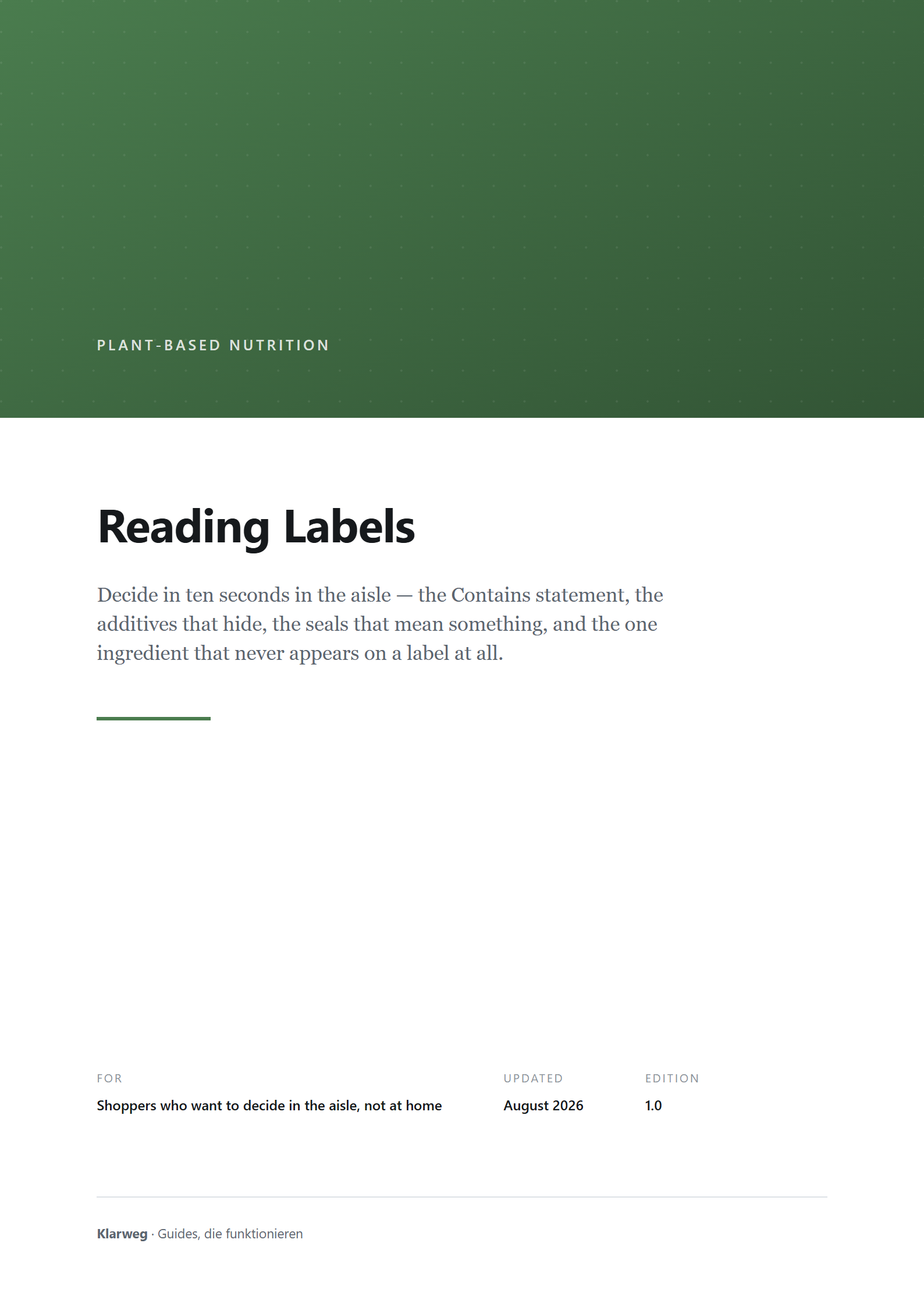Reading Labels