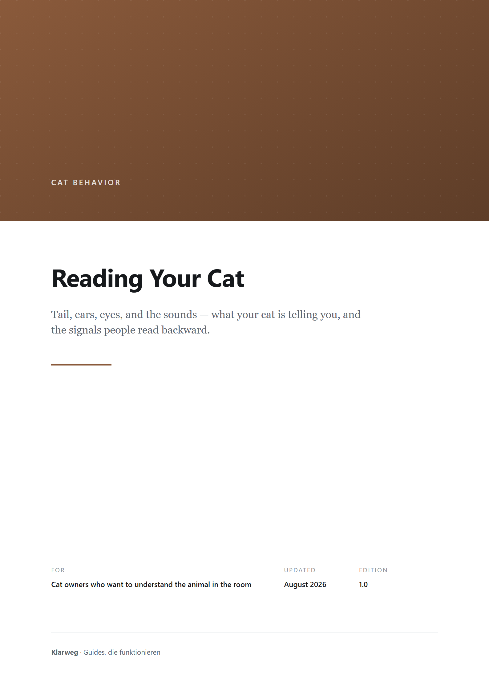 Cover: Reading Your Cat