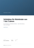 Cover: Schlafplan für Kleinkinder von 1 bis 3 Jahren