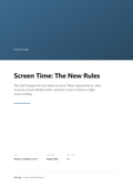 Screen Time: The New Rules
