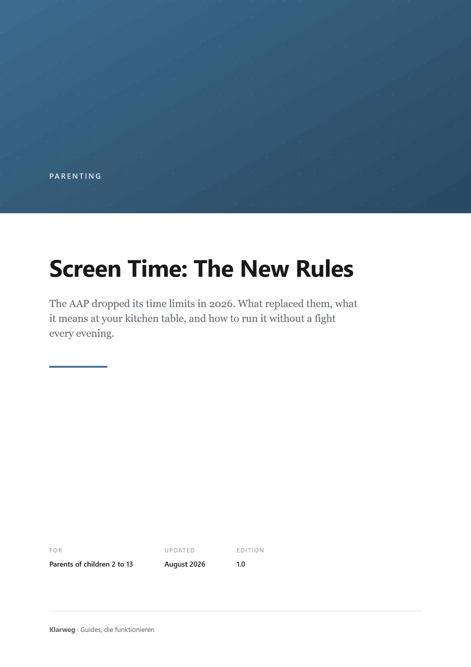 Screen Time: The New Rules