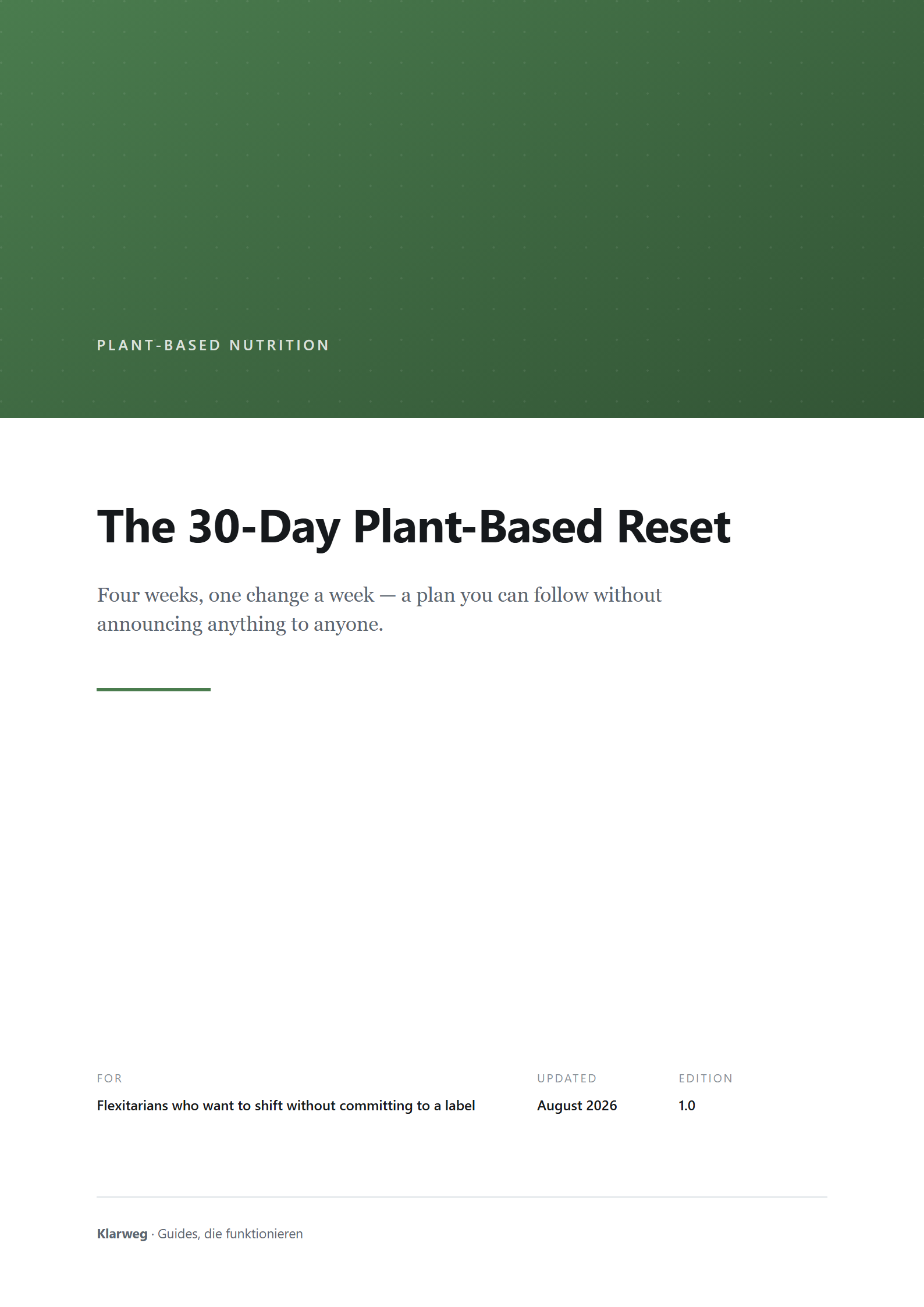 The 30-Day Plant-Based Reset