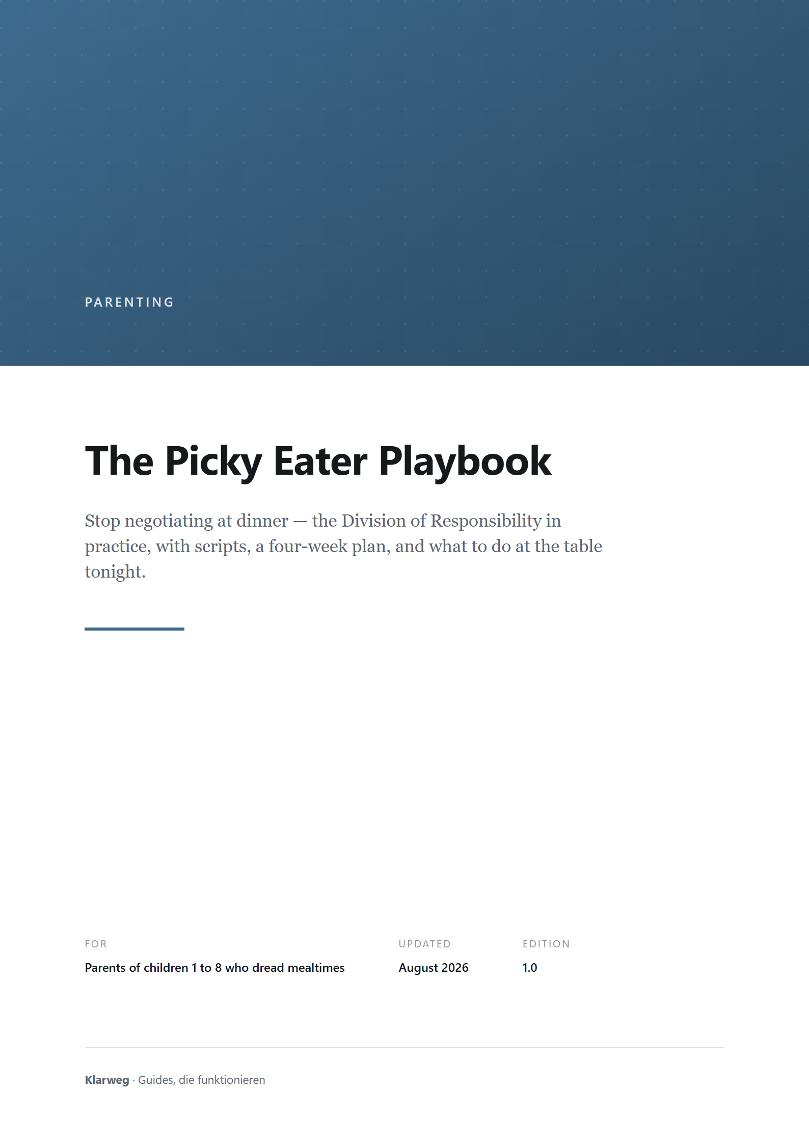 The Picky Eater Playbook