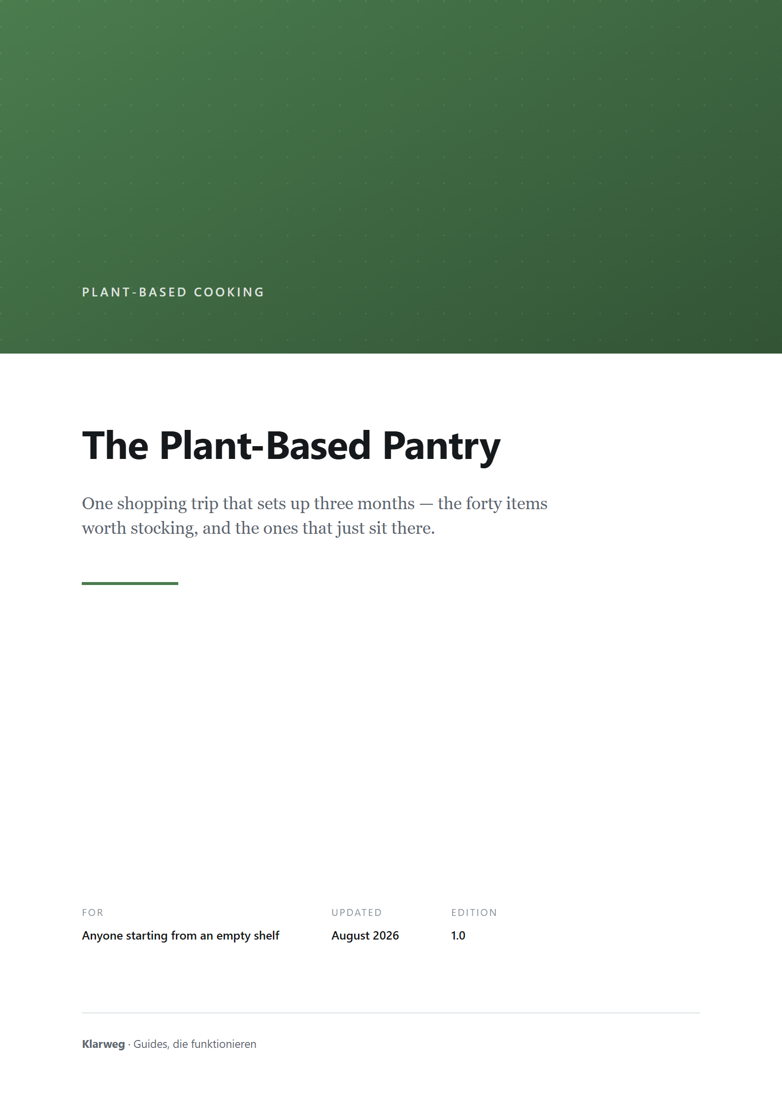 The Plant-Based Pantry