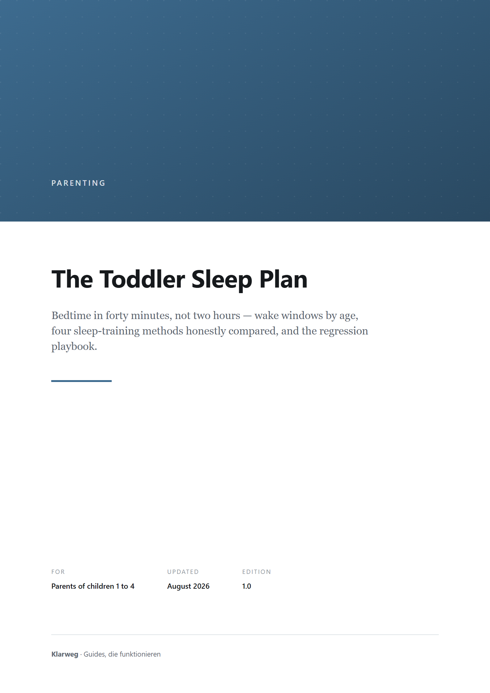 The Toddler Sleep Plan
