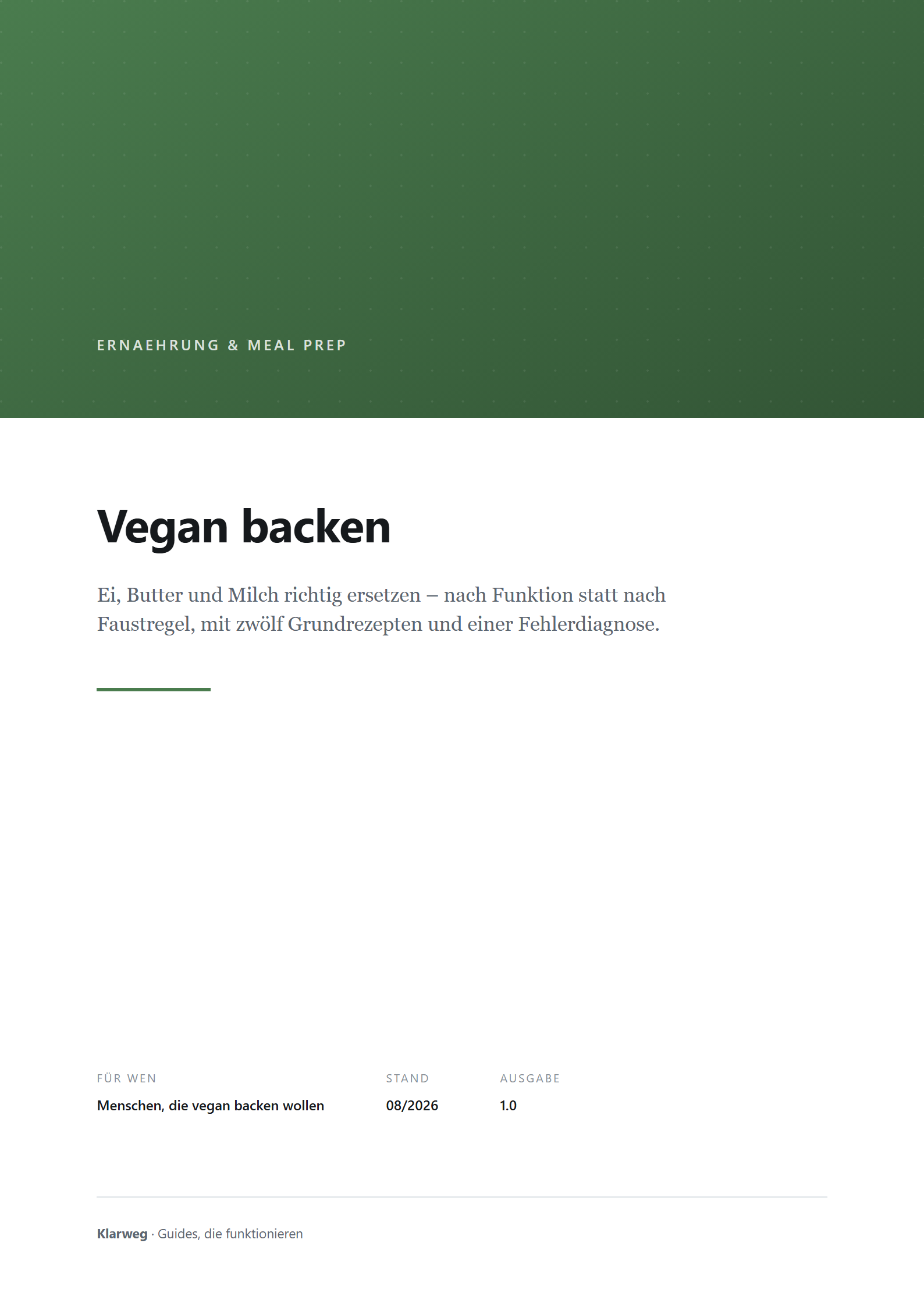 Cover: Vegan backen: Ei, Butter und Milch richtig ersetzen